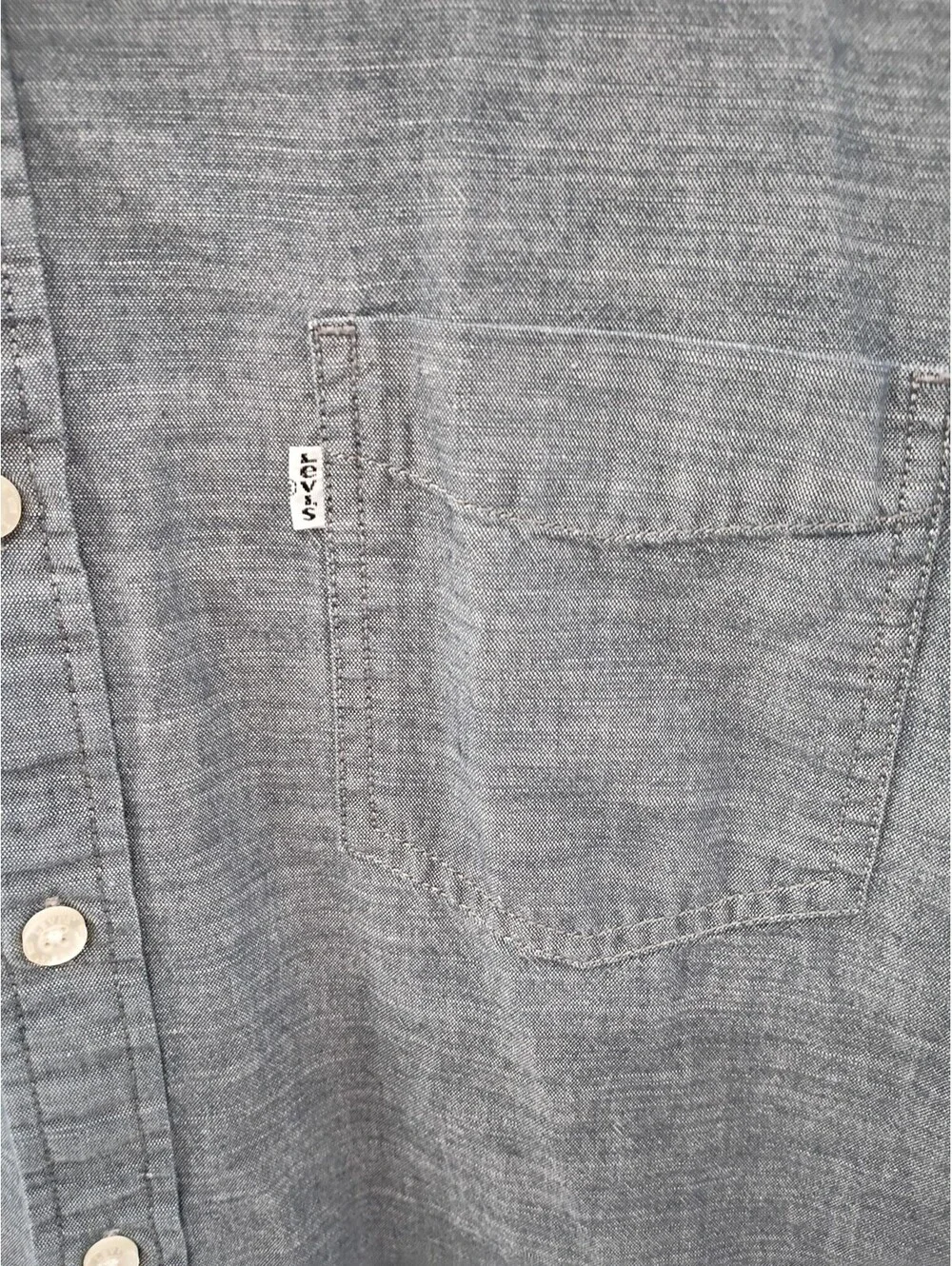 Levi's Shirt Mens XL Gray Lightweight Casual Cowboy Button Up Cotton Outdoor